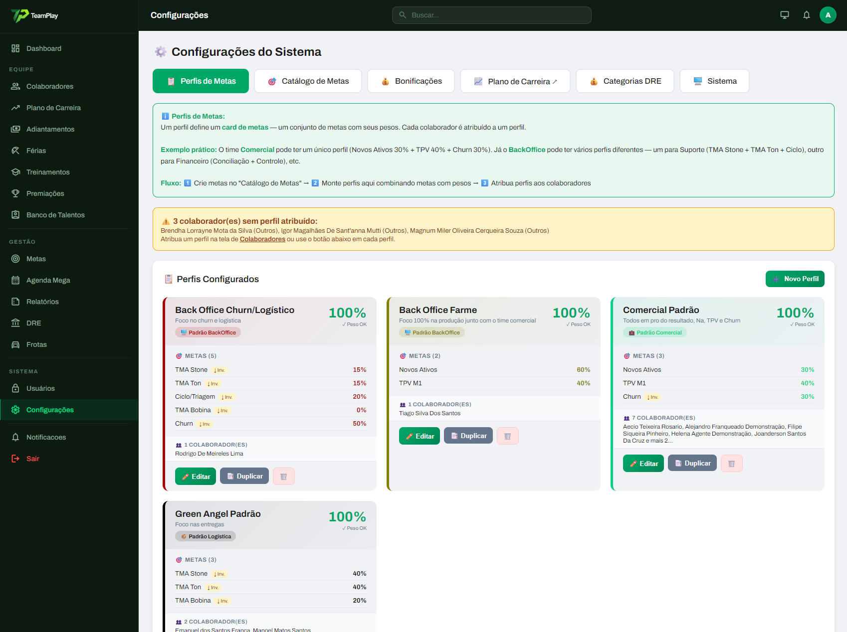 Configurações